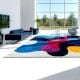 Handcrafted Multicolor Abstract Modern Living Rug